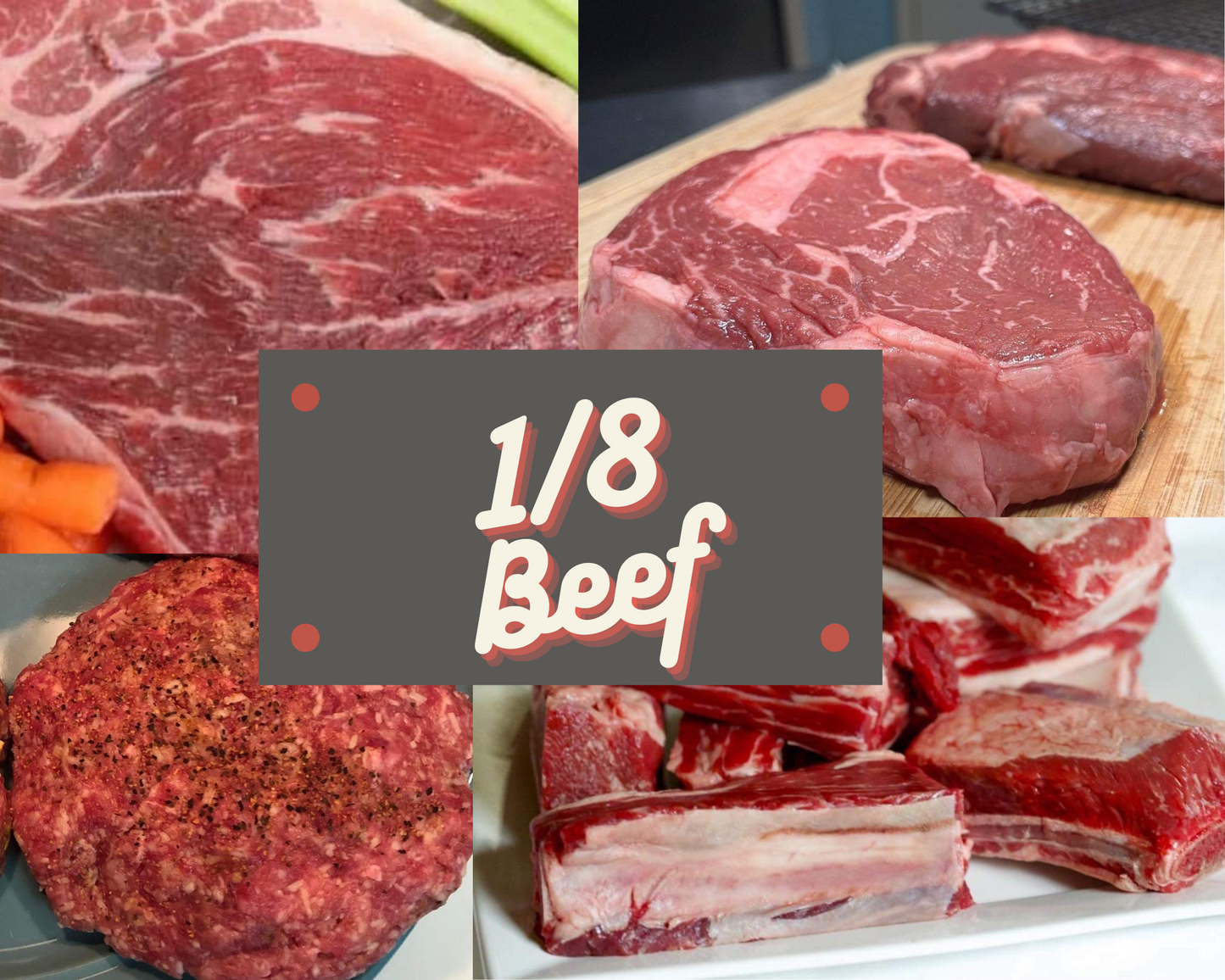 1/8 Beef- 45 Pounds- DEPOSIT- FREE SHIPPING