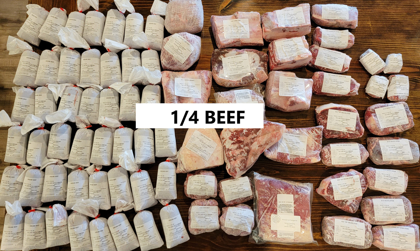 1/4 Beef- 90 pounds - DEPOSIT- FREE SHIPPING